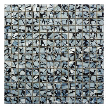 Black White Interior Wall Square Art Mother of Pearl Shell Tile Mosaic
